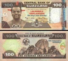 *100 Emalageni Swaziland 2008, P34 UNC pamätná - Kliknutím na obrázok zatvorte -